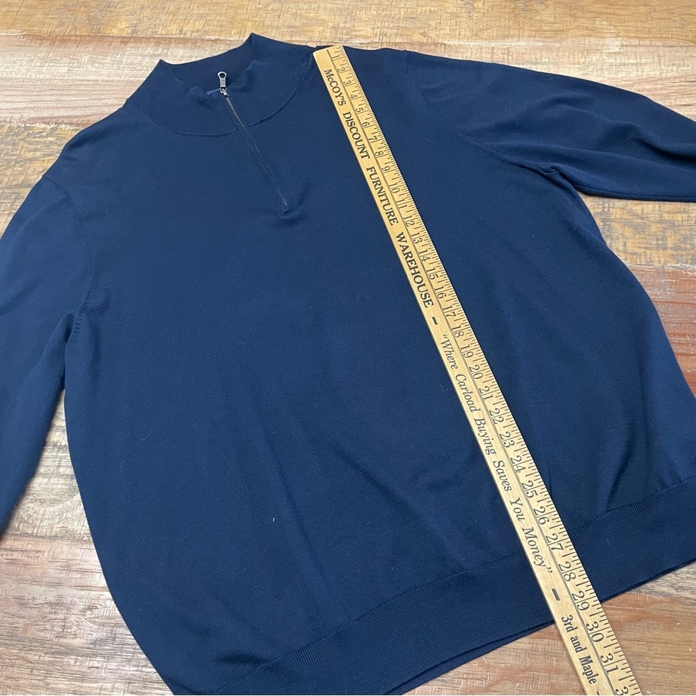 Brooks Brothers men’s large Supima Cotton quarter zip pullover navy dark blue - Picture 8 of 10